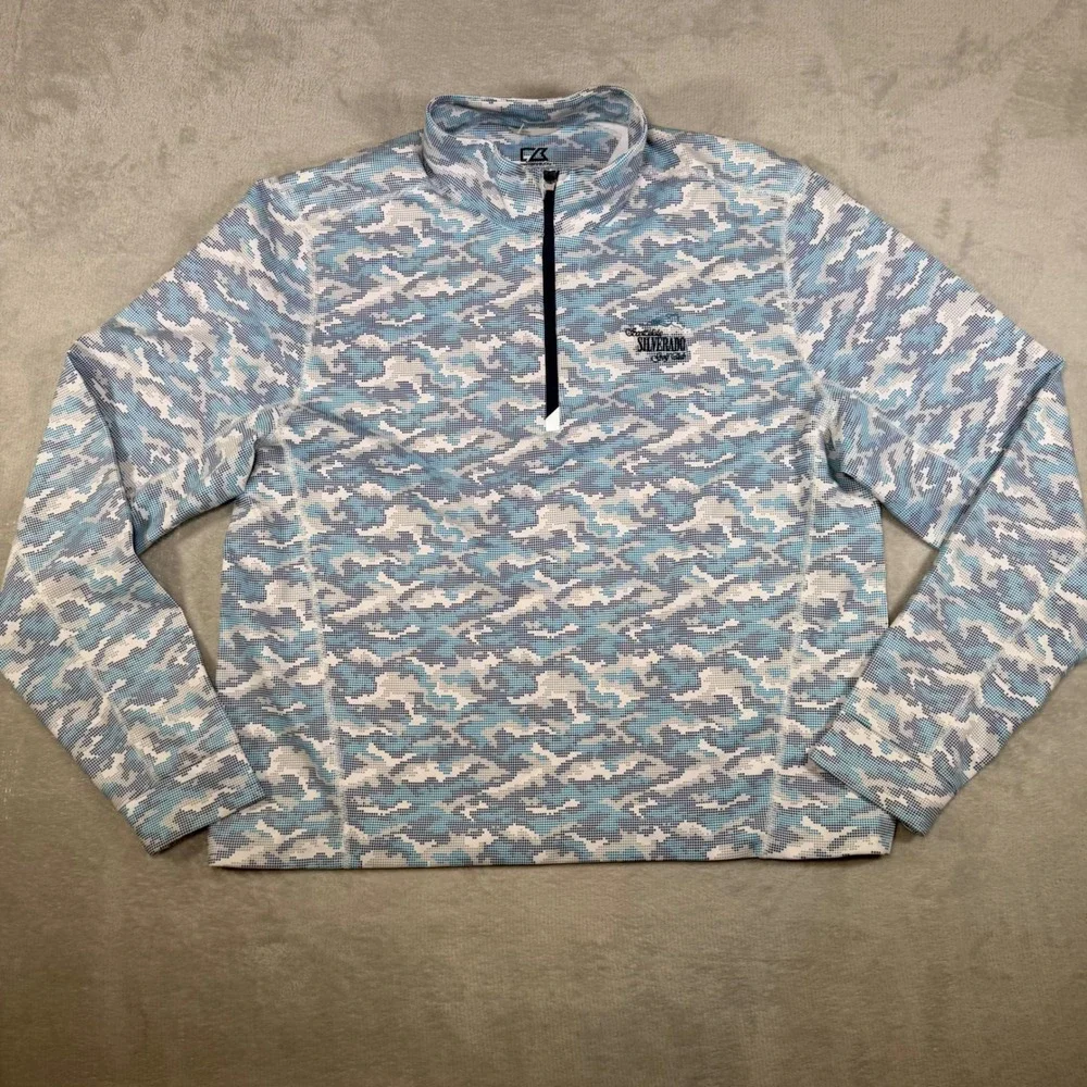 Cutter & Buck Mens DryTec 50+ UPF Quarter Zip Pullover Scottsdale‎ Silverado L